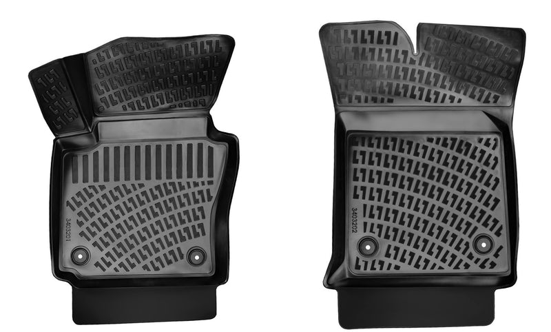 Rizline 3D rubberen matten automatten vloermatten compatibel met Volkswagen Caddy (Bestelwagen) 2010 - 2015 2-delig precies passende met hoge rand ca. 5 cm
