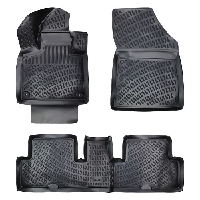 Rizline 3D rubberen matten automatten vloermatten compatibel met Citroen C4 Grand Picasso 7-seats vanaf 2013 precies passende met hoge rand ca. 5 cm