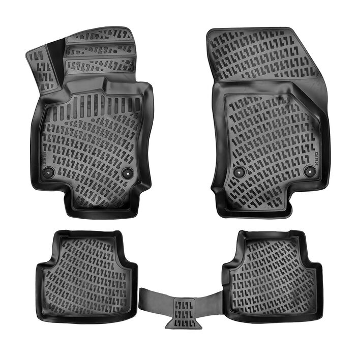 Rizline 3D rubberen matten automatten vloermatten compatibel met Seat Octavia 2012-2020 precies passende met hoge rand ca. 5 cm