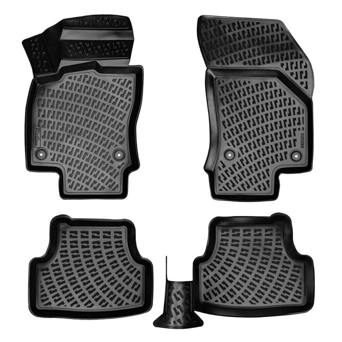 Rizline 3D rubberen matten automatten vloermatten compatibel met Volkswagen Golf 7 2012 - 2019 precies passende met hoge rand ca. 5 cm